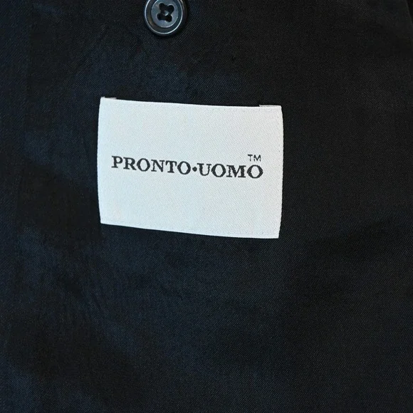Pronto Uomo 54L 46x30 Charcoal Gray 100% Wool Mens Jacket Pants Suit